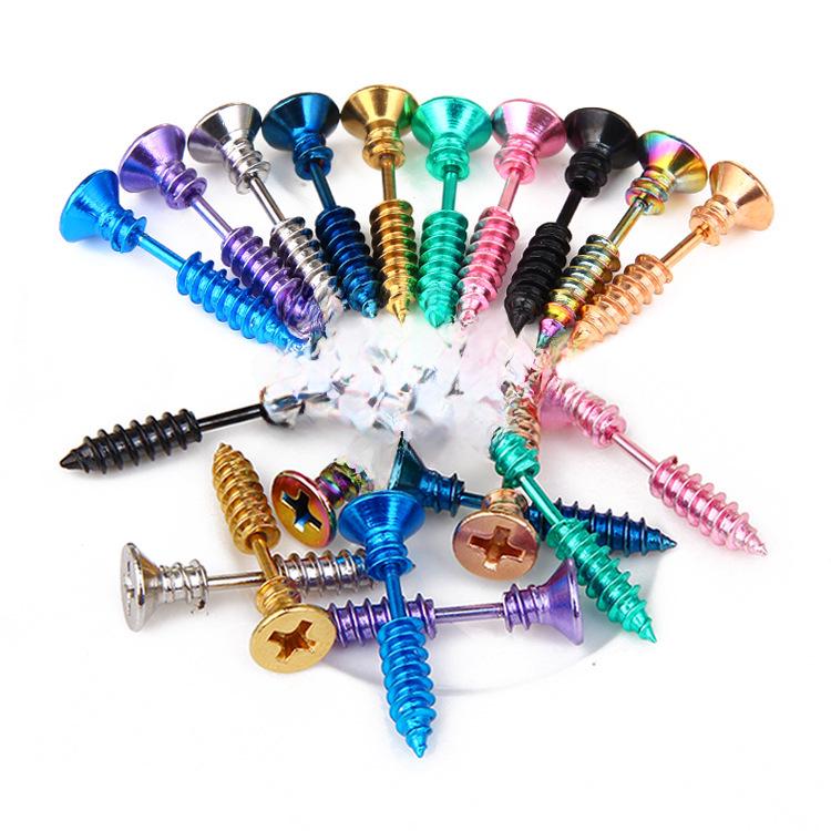 Hochwertige doppelseitige Schraubohrringe - Ausgefallenes Halloween-Accessoire