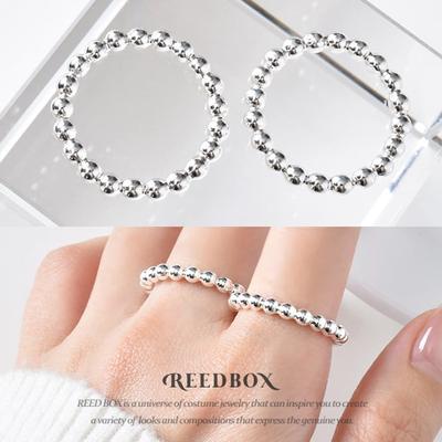 925 Silver Bubble Ball 3mm Layered Guard Ring Sterling Silver Ball Ring