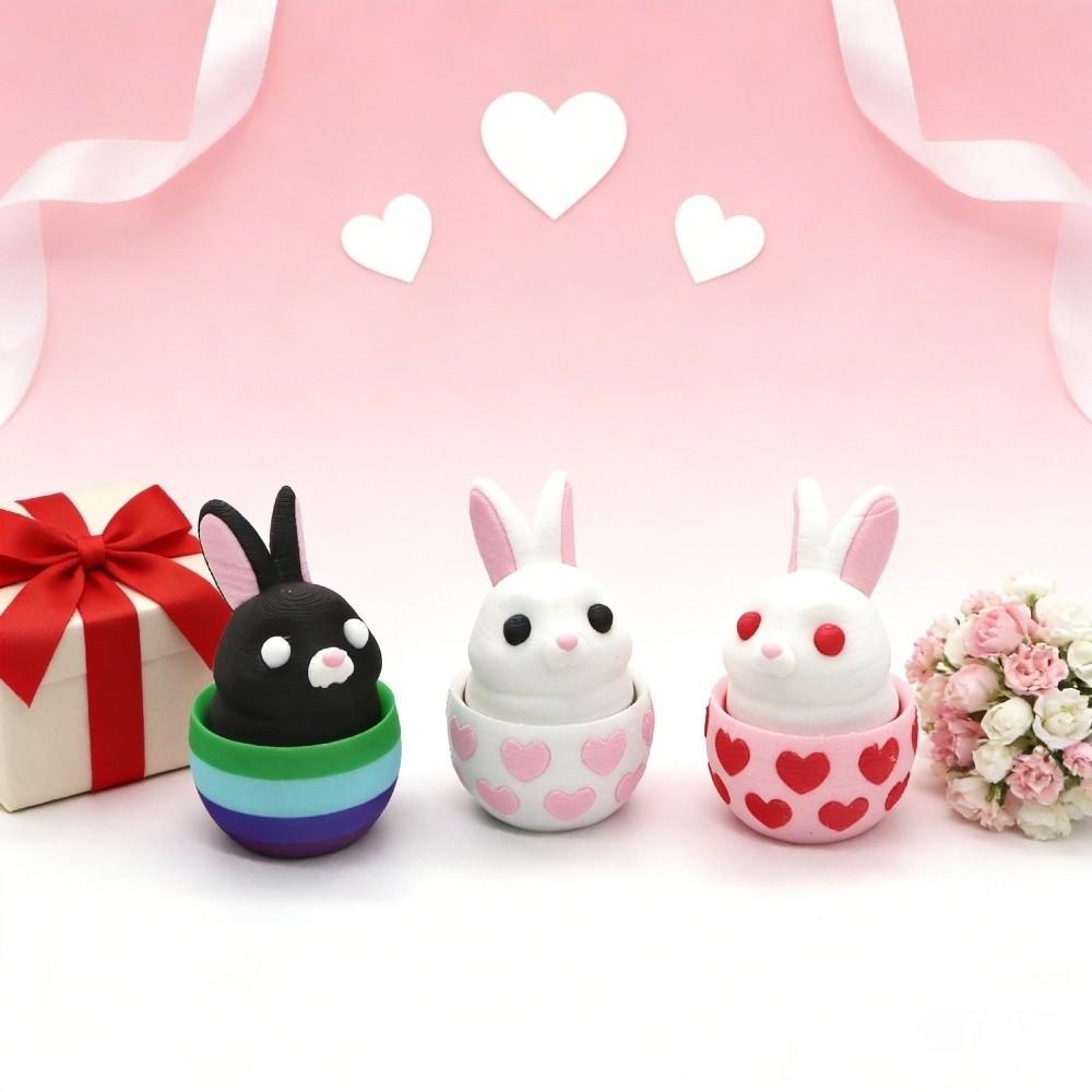 Surprise Egg Egg Rabbit Ornaments Pressed Egg Key Chain 3D Print Easter Egg  Spring Easter Party