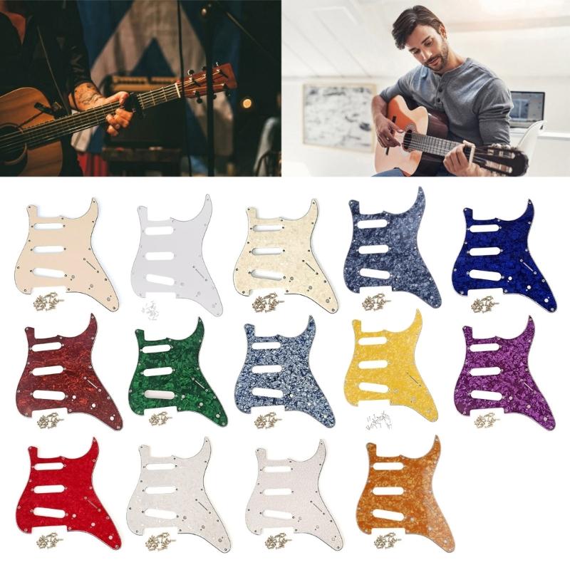11 Holes Guitar Bass Pickguard 3 Ply Scratchplate Guitar Scratch Plate 6 Strings Guitar Musical Instrument Accessories