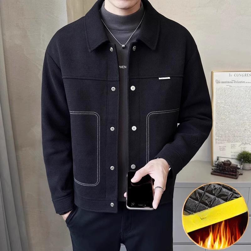New Spring and Autumn Trend Brand Senior Handsome Lapel Casual Men's Autumn and Winter Jacket