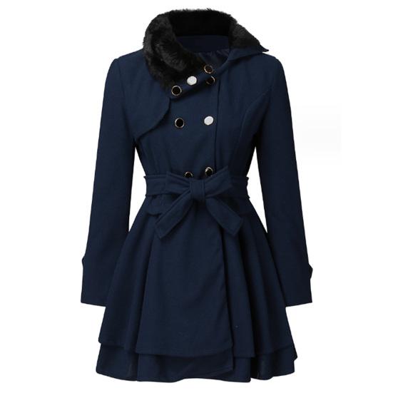 Women Trench Coat Double Breasted Belt Autumn Winter Korean Style Slim Lapel Overcoat for Office