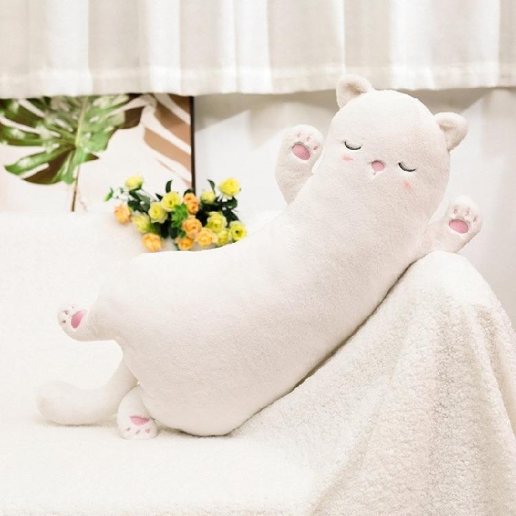 Lovely Cat Plushie Pillow Long Huggable Cute Stuffed Animal Toy for Children