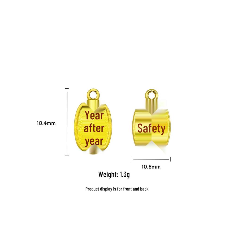 Gold Style High Retention Ancient Method Peaceful Yellow Tag Pendant Bracelet DIY Accessory