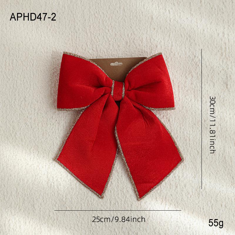 Gold-Edged Christmas Bow Classic Holiday Bow Festive Bow Decoration For Staircases Garlands Mantels