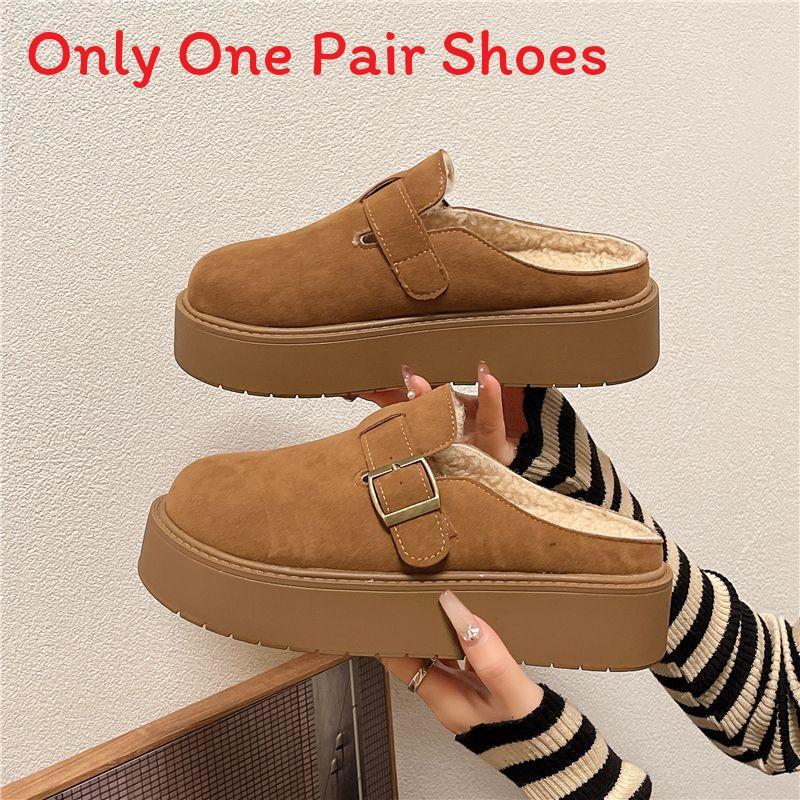 Thick Sole Vintage Mules For Women With Pu Material And Round Toe For Daily Comfort