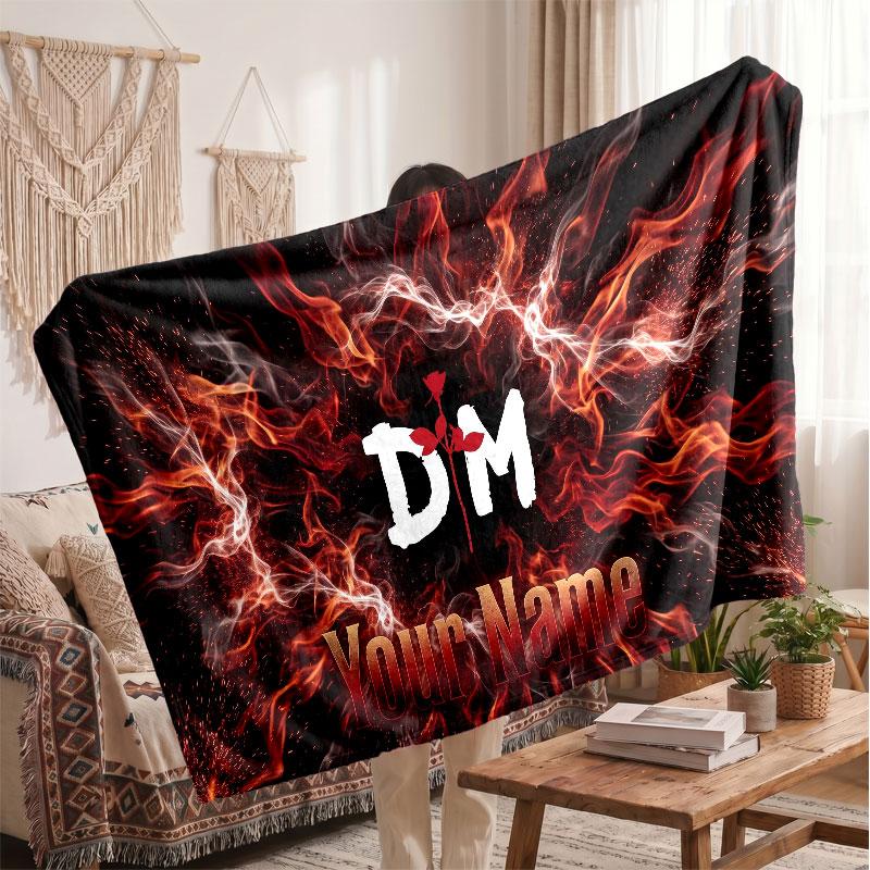 Depeche Mode Flanelldecke, Personalisierbarer Text mit Namen, Weiche Überwurfdecke, Heimdekoration, Geschenk