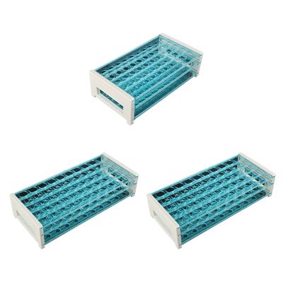 3 sluoksnių laboratorinis bandymų mėgintuvėlių laikiklis, nuimamas ir patvarus plastikinis stabilus laikymo stovas 13mm/16mm/18mm pločio mėgintuvėliams
