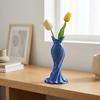 Vaso a Forma di Abito da Sera Stampato in 3D DYS, Fioriera Scultura Elegante Vestito, Ornamento Minimalista per la Casa per Ingresso Mobile Laterale