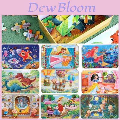 High-quality 60-piece Wooden Puzzle In Iron Box Educational Toy For Kids