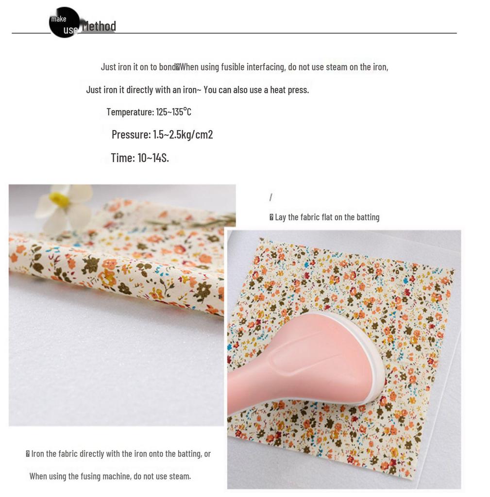 Thick Single-Sided Adhesive Batting for DIY Clothing & Bags (110-400g)