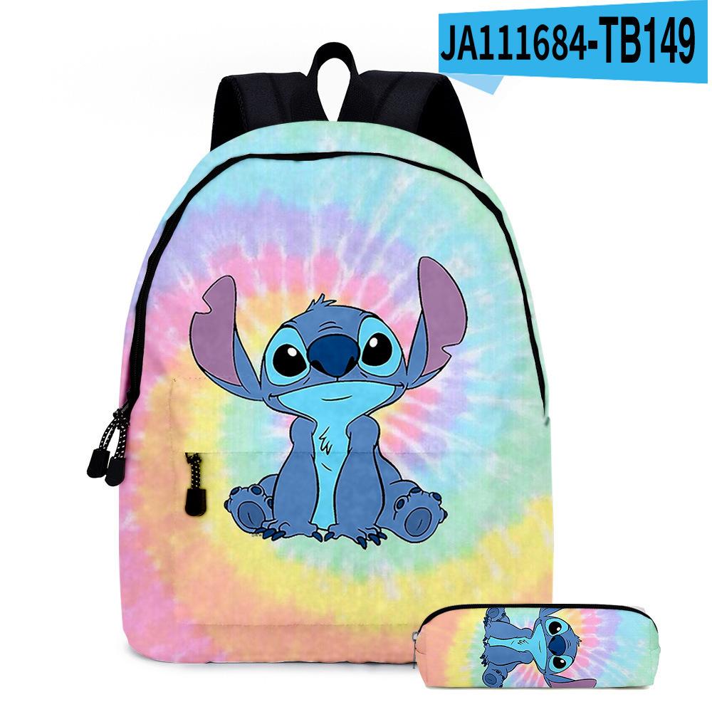Stitc Cartoon Full Print Backpack Student Bag Pencil Case Two-Piece Set Children'S Backpack