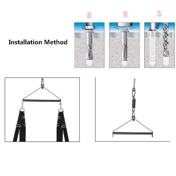Mykt materiale Sex Swing Erotiske leker med stropp Sele Tau Kjærlighetsmøbler med metallslynge for Bdsm Fetish Bondage Sexstilling