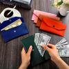 Leather Wallet Folder Card Holder Unisex Ultra Slim Durable Pu Organiser Waterproof Storage Pouch Cash Envelope Business