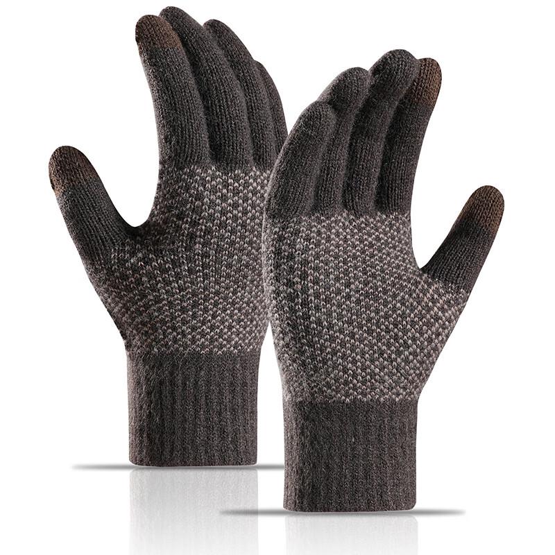 Men's Winter Warm Alpaca Blend Touchscreen Gloves