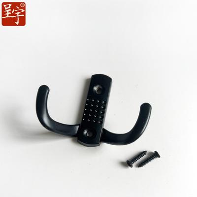 Luxury Black Zinc Alloy Double Wall-Mount Hook for Clothes & Hats