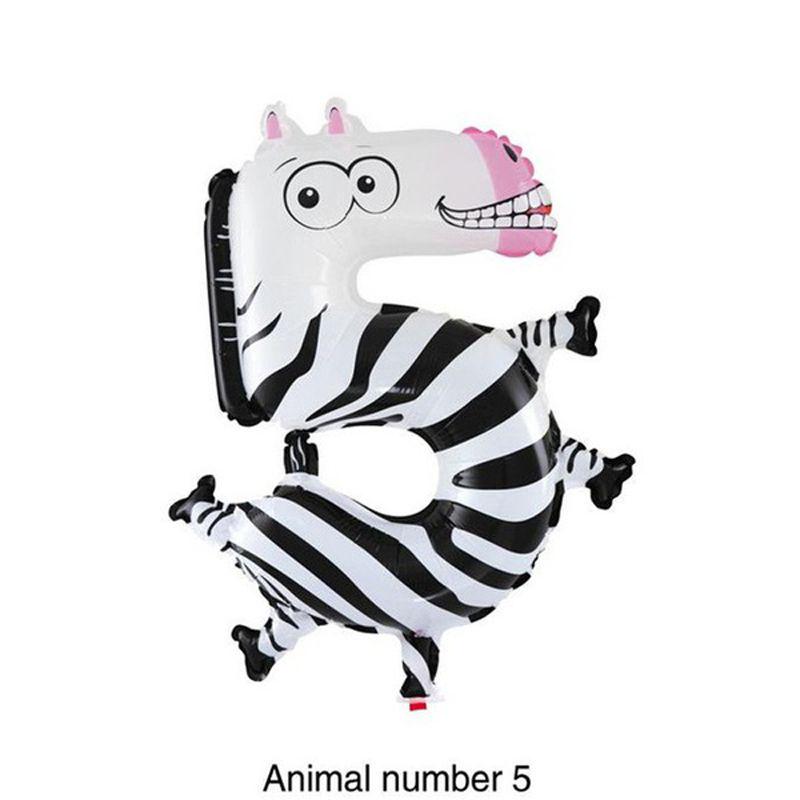 Premium Self Inflating 16 Inch Foil Number Balloon Happy Birthday Large Animal Design