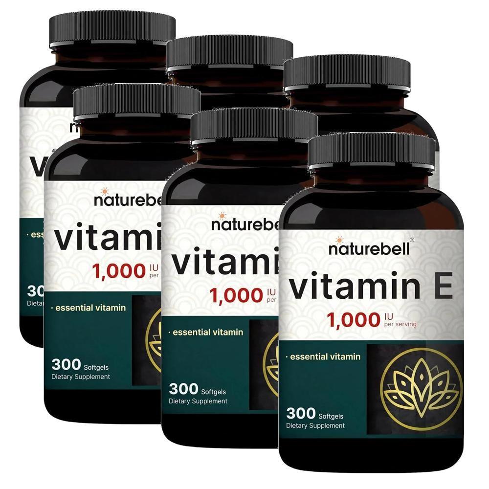 NatureBell Vitamin E Oil 1000 IU Softgels 300 Tablets 6 pcs
