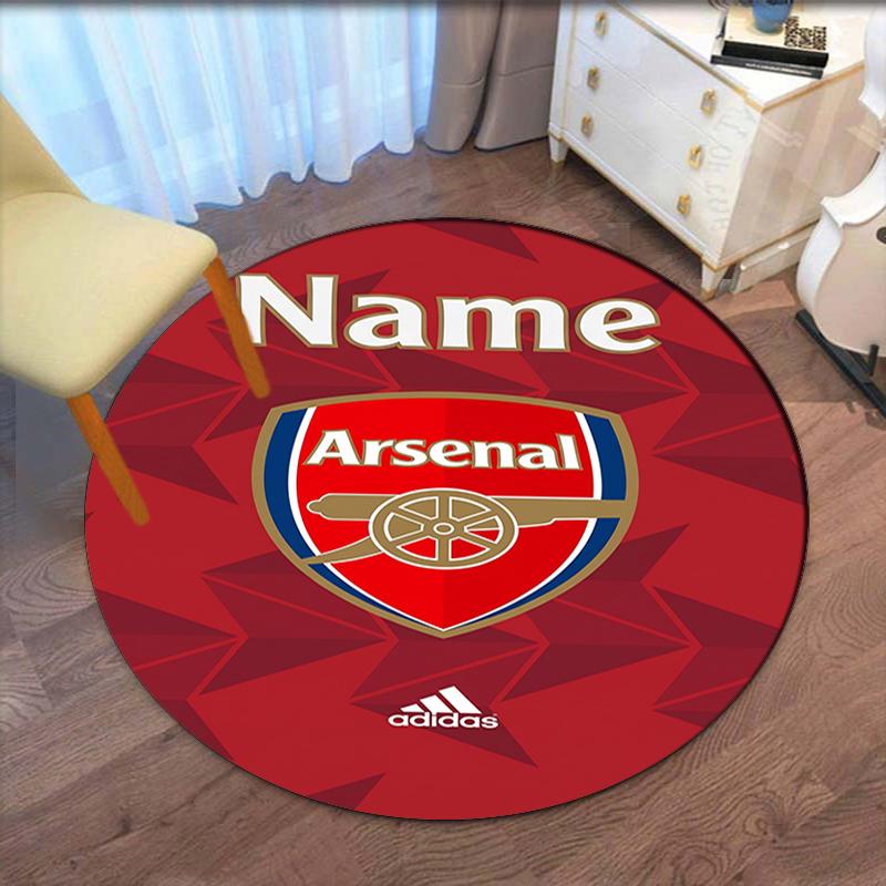 Custom Name Arsenal Football Club Printed Round Rug Carpet Chair Rug Area Rug Entryway Doormats,for Office Chair Living Room Bedroom Kitchen Room.