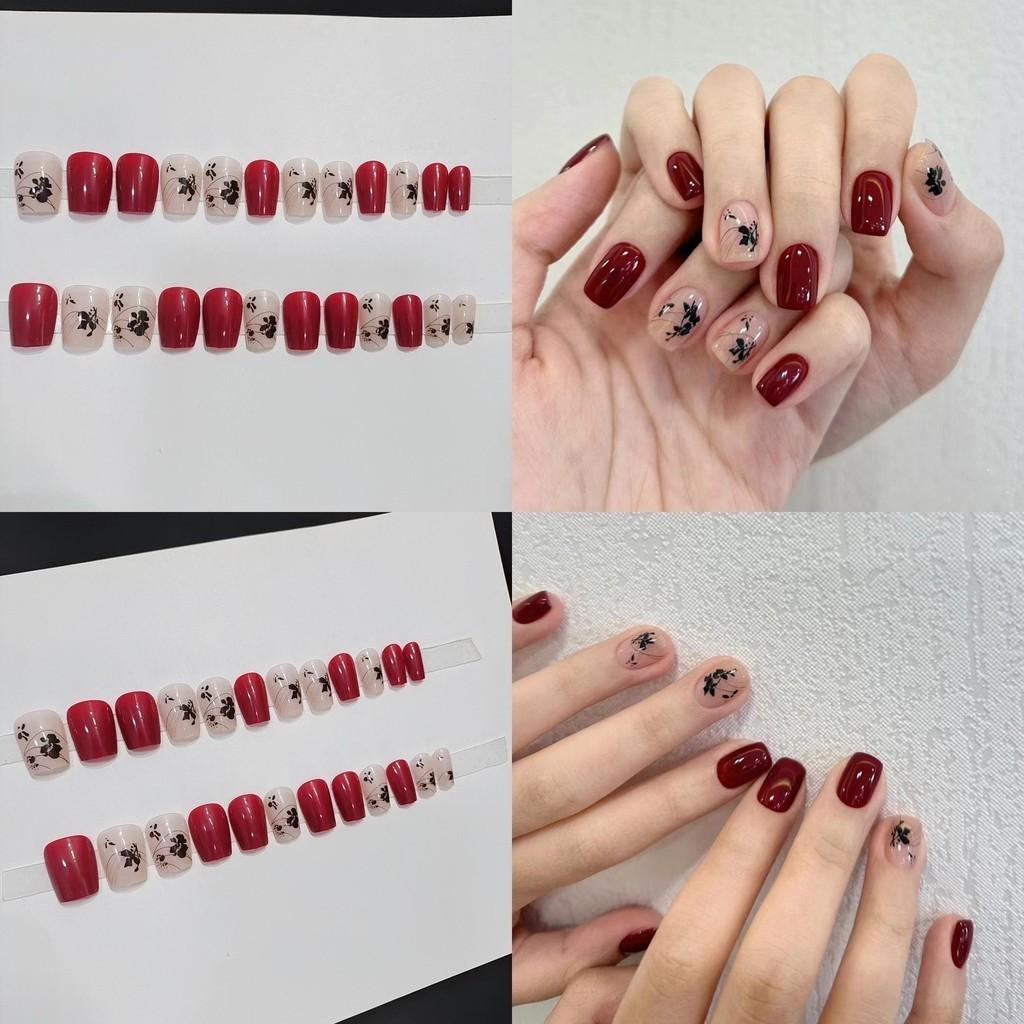 Chinese Style Ink Short Stairs Nail Stickers Factory Direct Sales