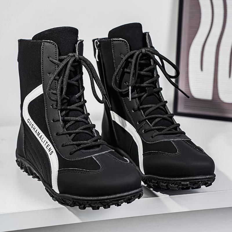

Men s High Top Boots Fashionable and Versatile Street Style Comfortable and Soft Soled Outdoor Travel Shoes 39