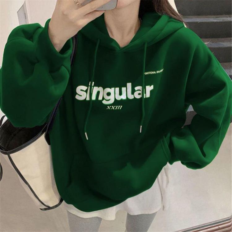 Women's Loose Hooded Sweater Coat New Autumn Winter Top