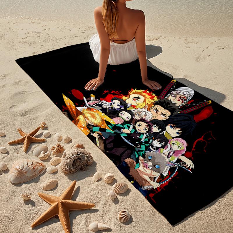 1PC Demon Anime Group Beach Towel - Soft,  Absorbent Microfiber, Lightweight, Ideal for The Beach, Parties, Travel, Camping fan gifts