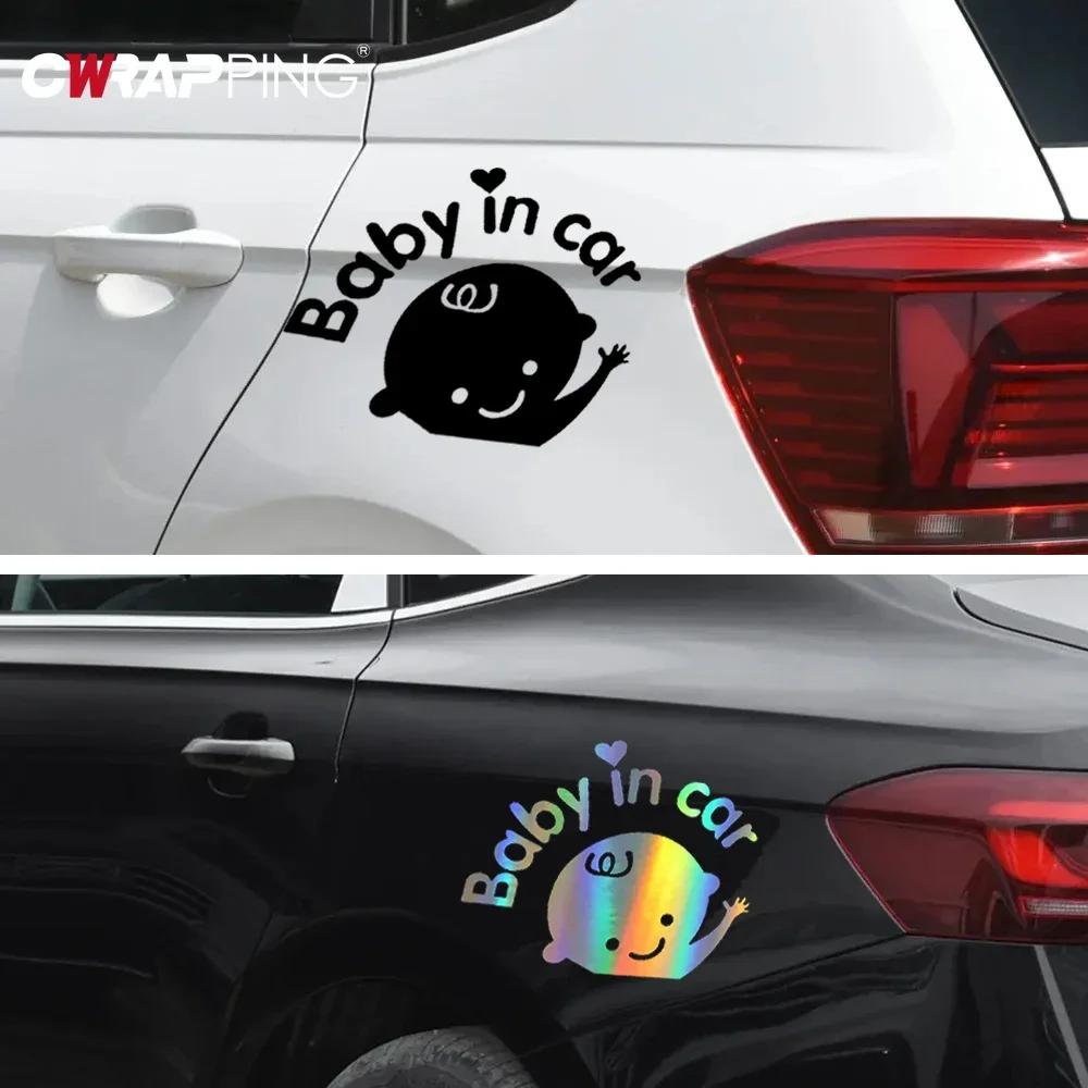 1 STÜCK Auto Baby an Bord Reflektierender Vinyl Aufkleber Abziehbilder Nachtfahrt Warnschild Abziehbilder für Auto Reflektierender Motorradaufkleber