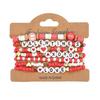 Valentine's Day Multi-layer Love Heart Bracelet - Elastic Polymer Clay Beaded Design for Qixi Festival