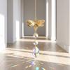 Rotating Butterfly Wind Chimes Colorful Light Collection Pendant Crafts Bee Wind Chimes  Backyard