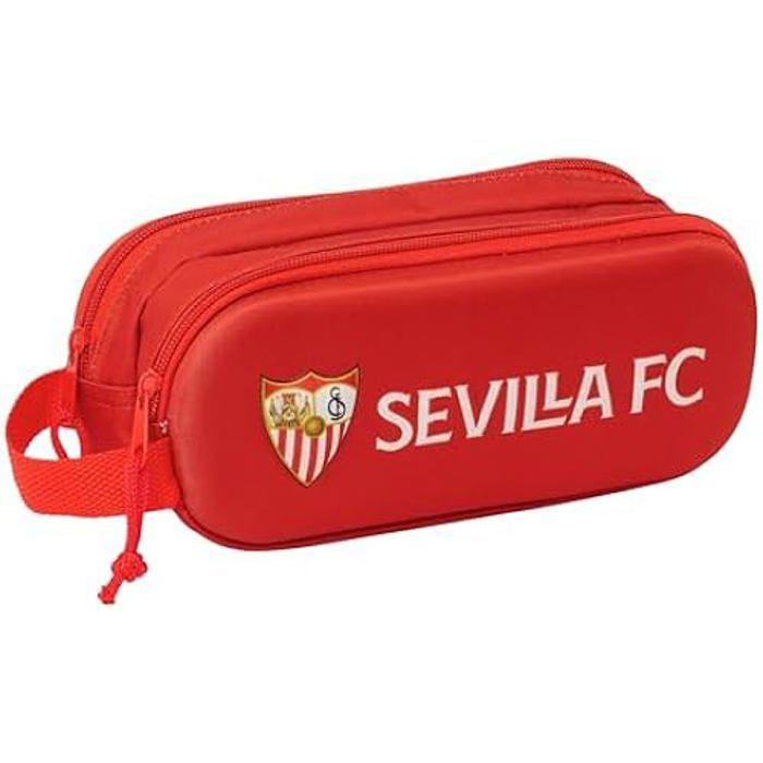 Trousse Double 3D - SAFTA - Sevilla FC - Confortable - Polyvalente - Pour Enfants Scolaires