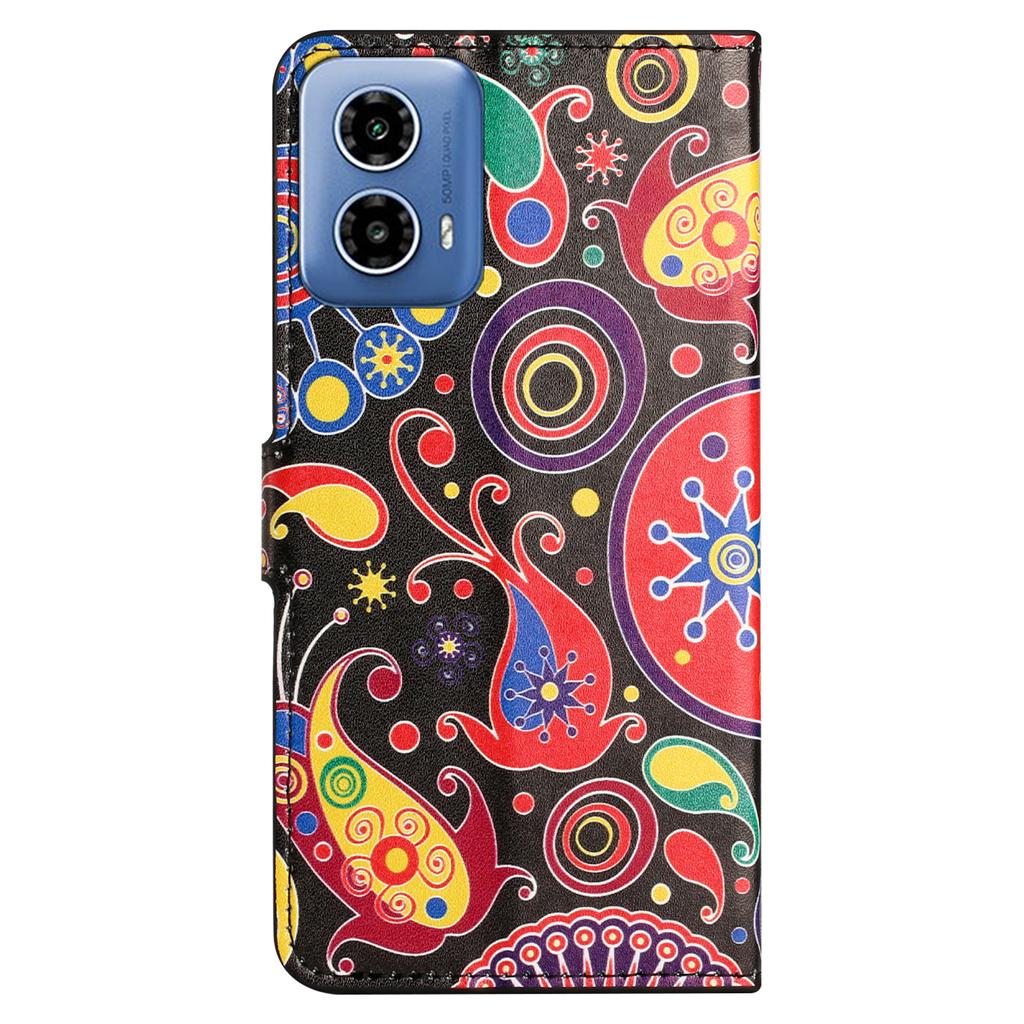 Für Motorola Moto G24 Power PU-Leder Hülle Musterdruck Klapp Handyhülle