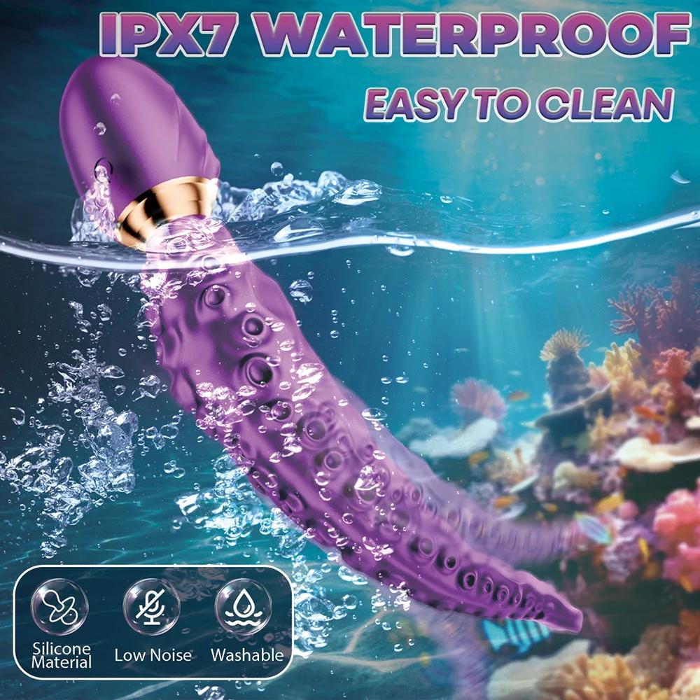 Octopus Tentacle Clitoral Vibrator Vibrating Realistic Monster G Spot Dildos with 9 Vibration Rotation Modes SexToys Penetration
