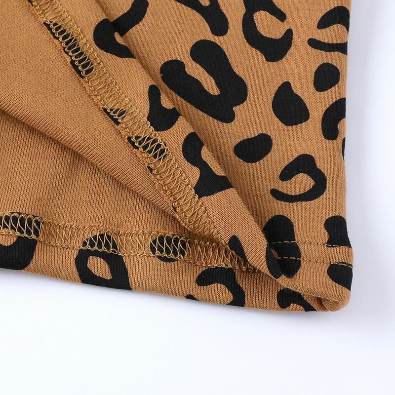 Conjunto de pijamas para bebés de otoño e invierno, ropa de dormir con estampado de leopardo para niños, ropa interior de algodón para el hogar para niñas