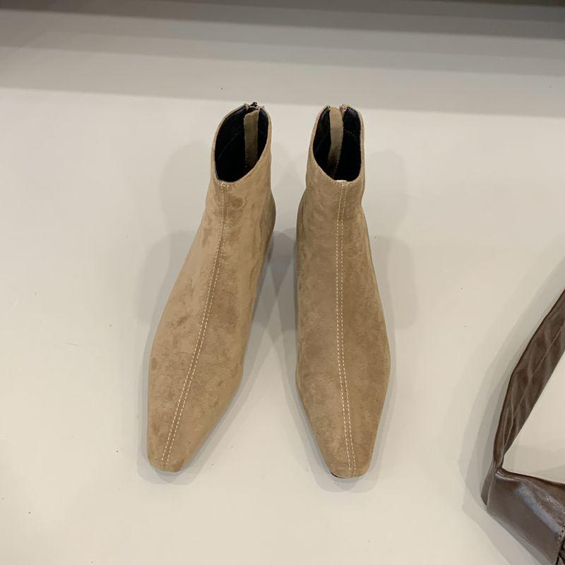 

Модные Baolamos Зимние Новые Брендовые Женские Короткие Ботильоны Модные Остроносые Женские Элегантные Ботильоны Тонкий Высокий Каблук Туфли-Лодочки для Платья Обувь 39 хаки
