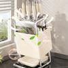 Knife Holder and Utensil Holder Stainless-Steel,Knife Storage with Slots for Scissors,Sharpening Rod,Stable Knife Organizer