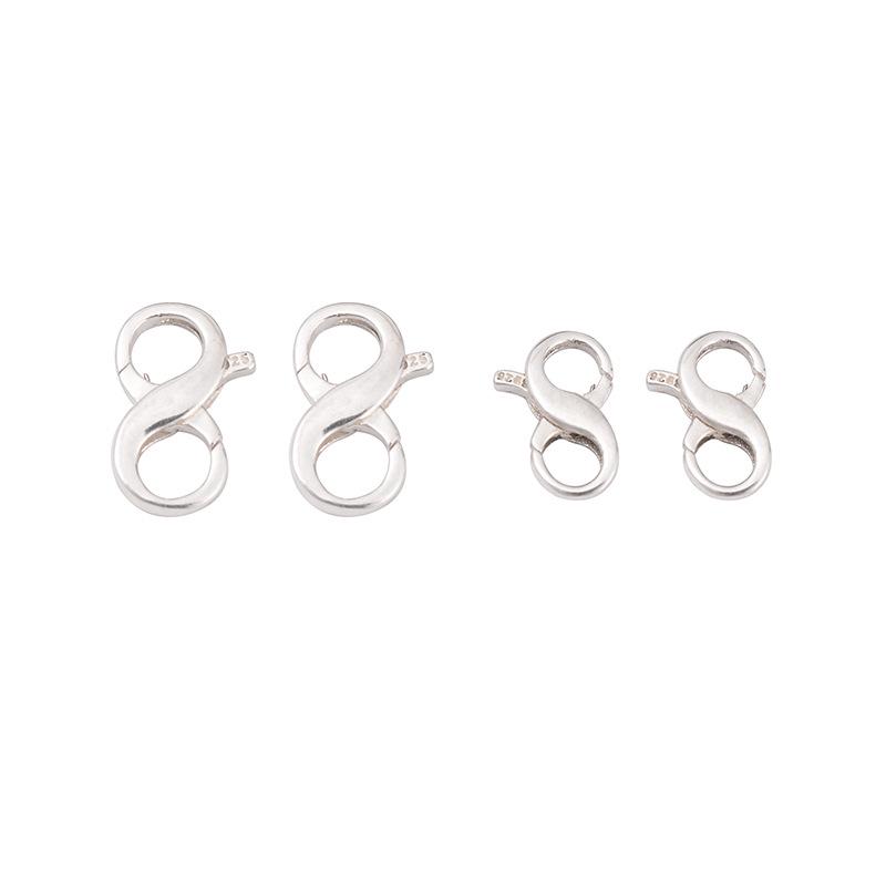 S925 Sterling Silver Figure Eight Buckle Spring Bracelet/Necklace Connector