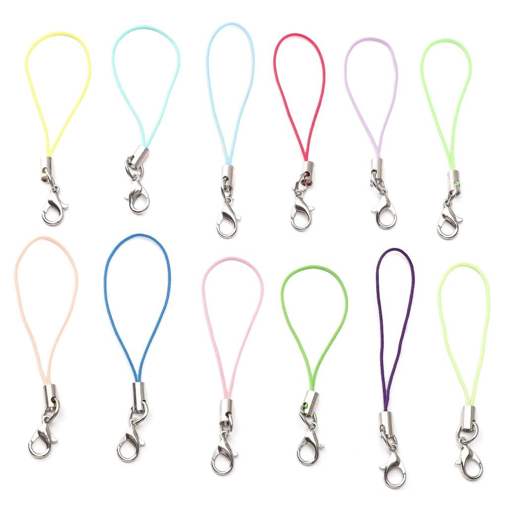 10Pcs/pack Polyester Phone Strap Lobster Clasp Phone Strap Doll String Keychain Phone Lanyard