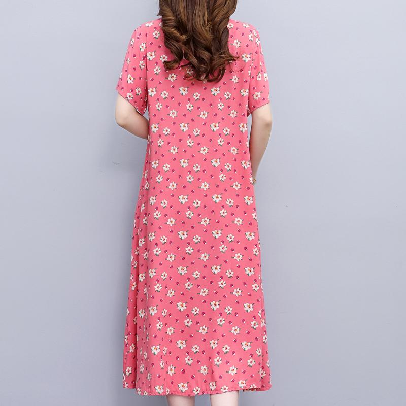 Casual Summer Women's Dresses Short Sleeve Elegant Long Dresses for Ladies