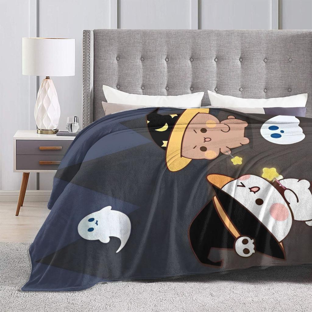 Bubu Dudu Halloween Blanket Ghosts Bats Witches Fuzzy Novelty Soft Throw Blanket for Chair Covering Sofa Autumn/Winter,