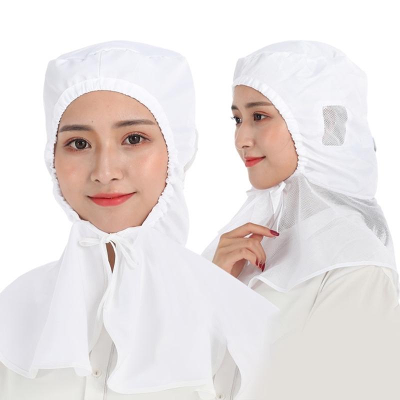 Breathable Work Hat with Adjustable Strap Protective Hair Net Hat for Chefs and Workers Dustproof Factory Workshiop Hat
