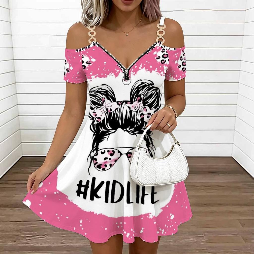 Women Adjustable Strap Plus Size Dress Romantic Flower Printed Flowy Summer Sundress