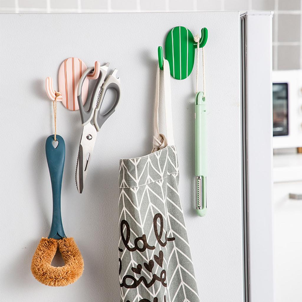 Creative Cactus Hooks Auto Stick Wall Mounts For Bathroom Kitchen Organization Practical Waterproof Home Storage