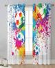 Colorful Football Paint Art Soccer Sheer Curtains for Living Room Decoration Window Curtains Kitchen Tulle Voile Curtains