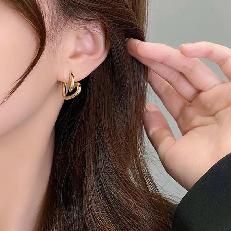 Korean Fashion Asymmetrical Earrings Set Geometric Star Lock Love Drop Earrings For Women 2022 Trendy Jewelry Gift