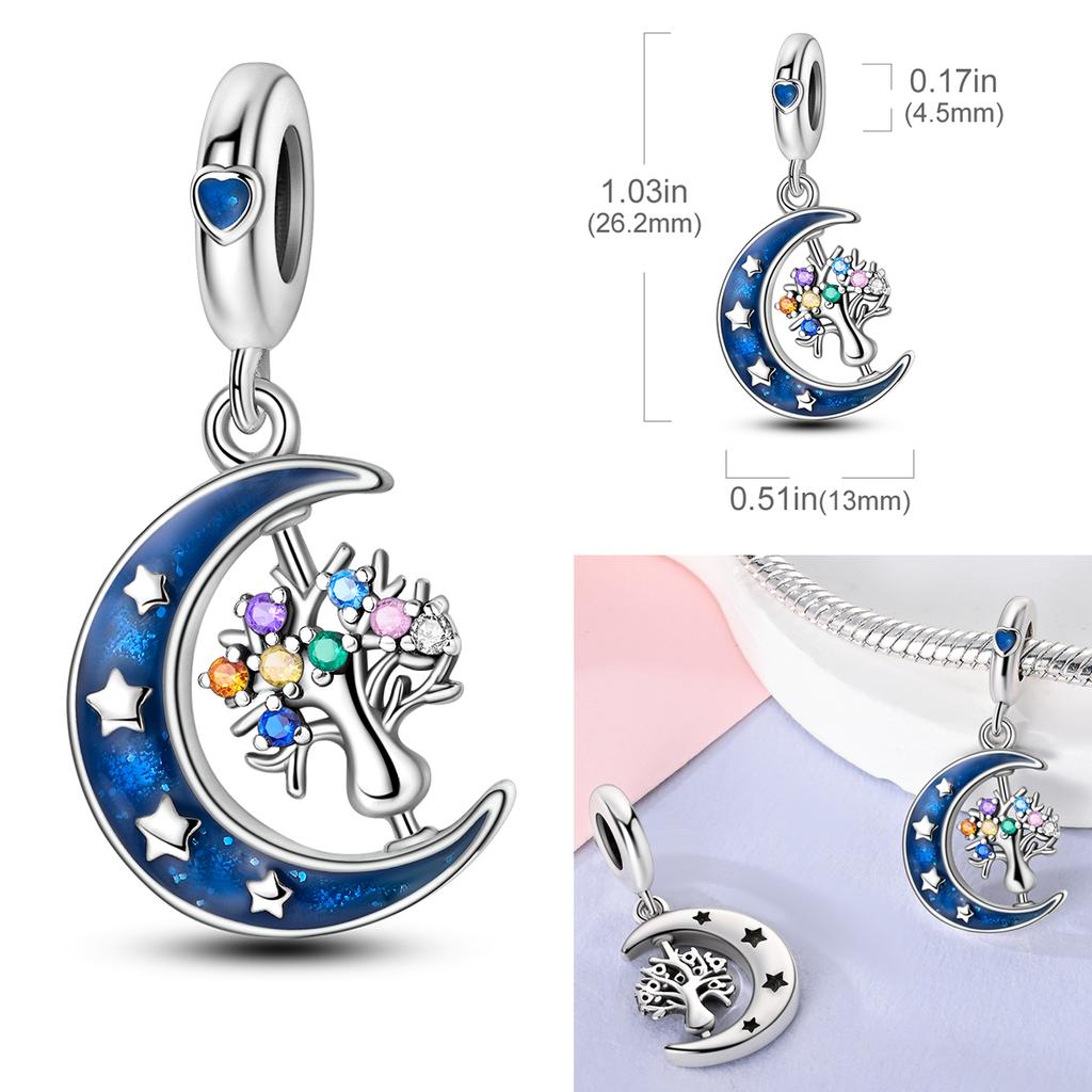 Choice Authentic Accessories Bracelets Sapphire Charm Bead Charms Bead Charms Genuine copper Blue Color Inlaid Zirconium Dangle Do It Yourself Jewelle