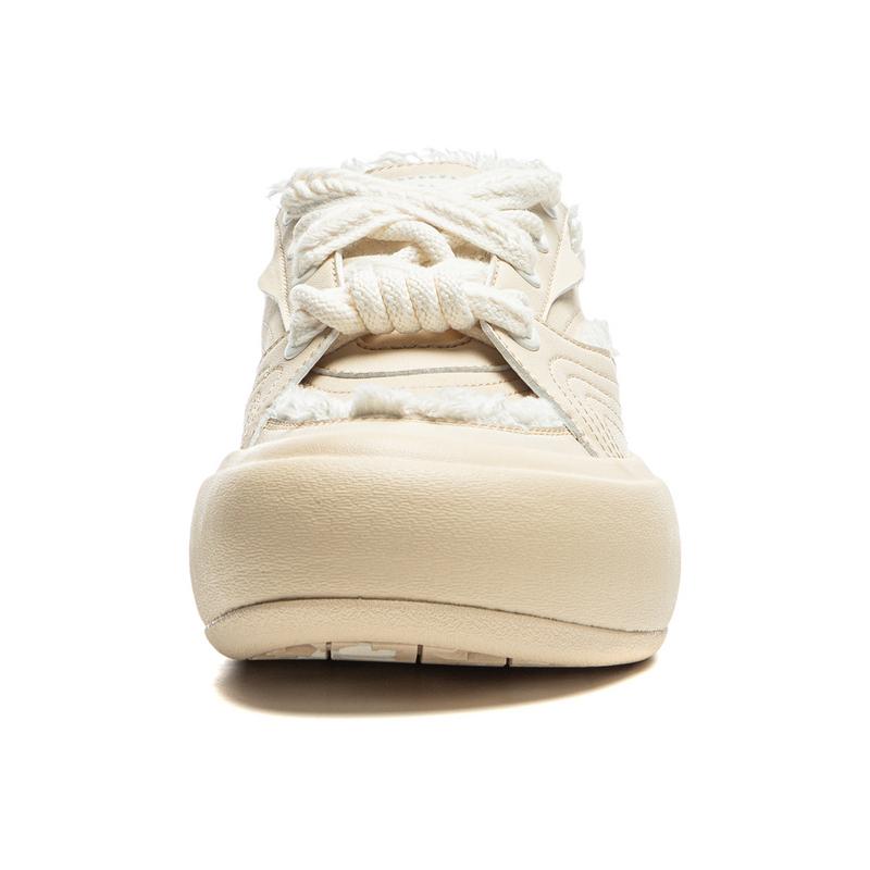 New LiNing Anti Slip Wear Resistant Low Top Casual Shoes Women's Milk Tea Yellow AZGU072-3
