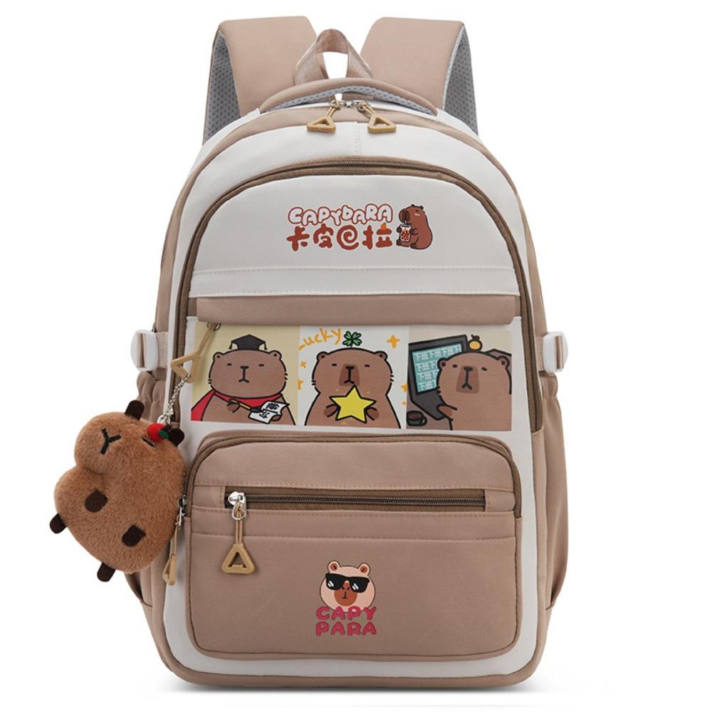 Cartoon Capybara Backpack Casual Style Casual Shoulder Bag Trendy School Bag  Travel