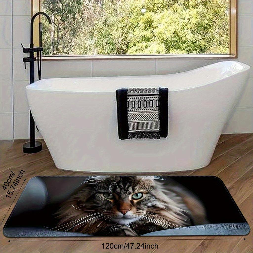 1Pcs cute Cat Pattern Floor Mat Modern Kitchen polyester Rug Non-Slip Colorful Indoor Carpet, For Home Bathroom Bedroom Living Room Decor