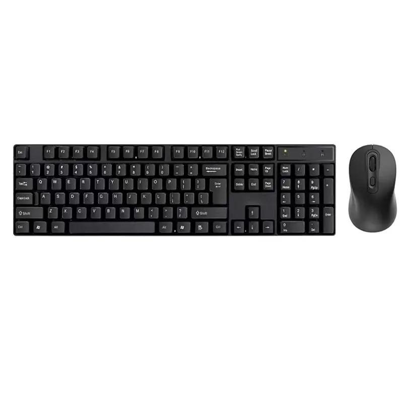 2.4GHz Wireless Keyboard Mouse Set Mobile Phone Tablet Computer Bluetooth Keyboard Mouse Set Mute 104 Keycaps Keyboard Plug and Play